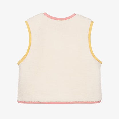 Petit Bateau Gilet with Pink & Yellow Trims