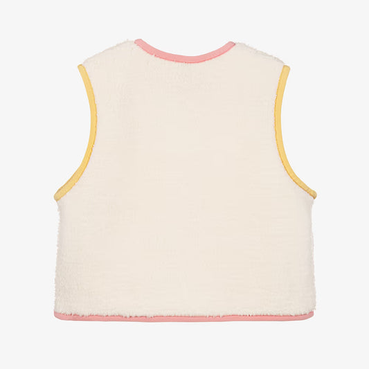 Petit Bateau Gilet with Pink & Yellow Trims