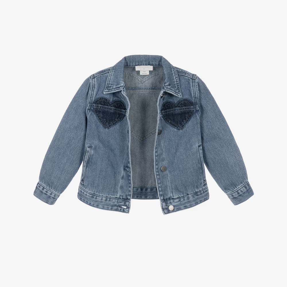 Stella McCartney Denim Jacket with Heart Motifs