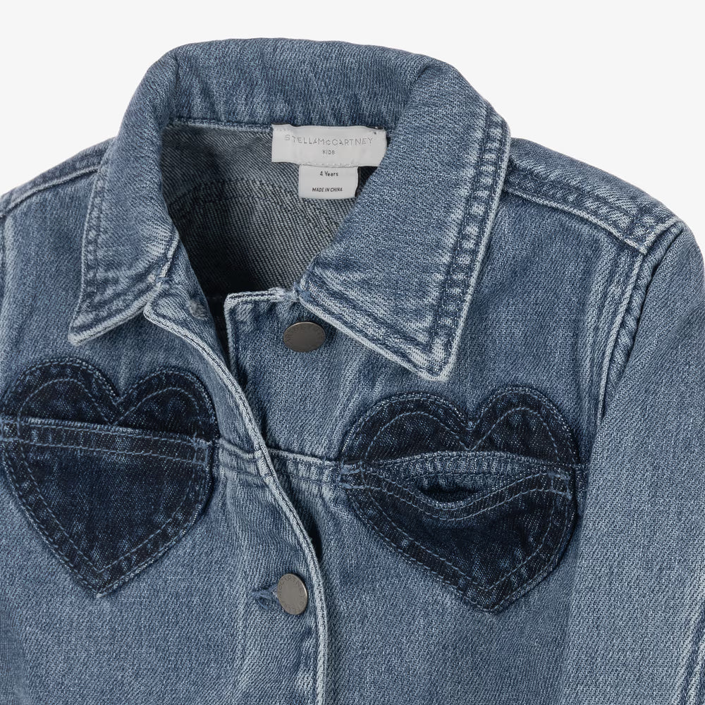 Stella McCartney Denim Jacket with Heart Motifs