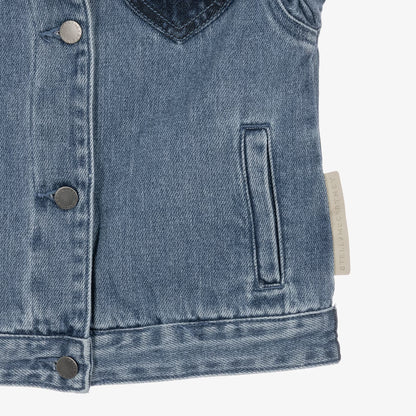Stella McCartney Denim Jacket with Heart Motifs