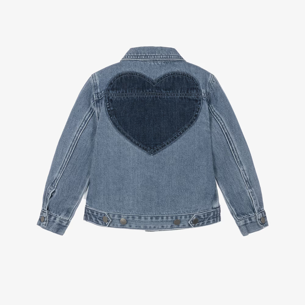 Stella McCartney Denim Jacket with Heart Motifs