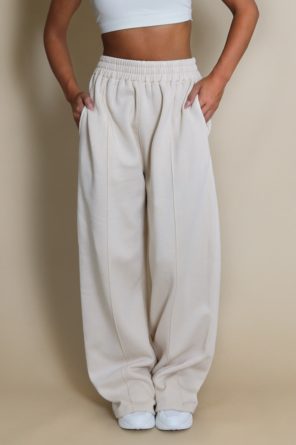 Cotton Wide Leg Joggers
