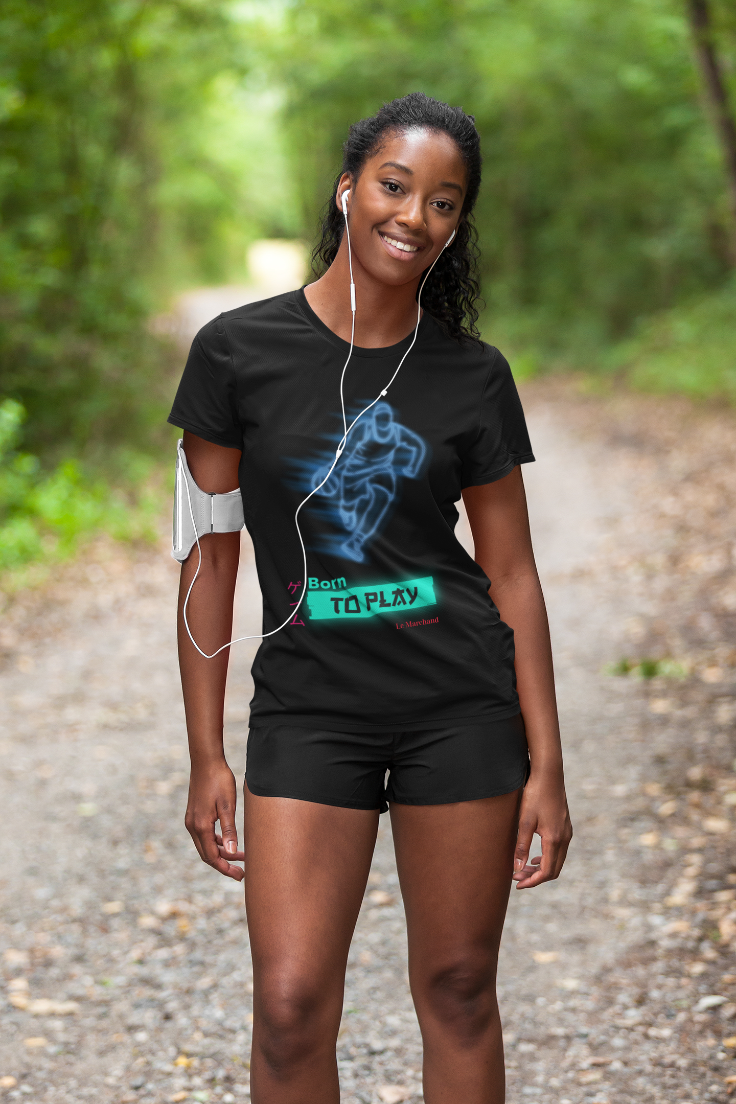 Born to Play premium t-shirt | on  model girl running